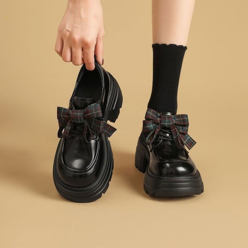 Women Sweet Plaid Bow Platform - đánh giá và giá Oxford Lace Up Women