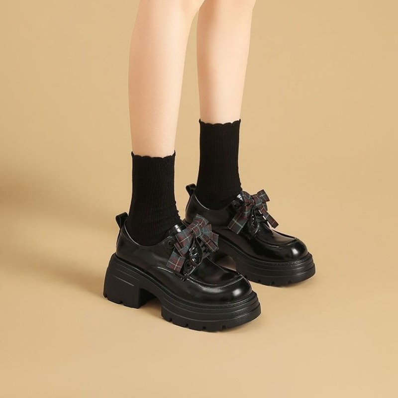 Women Sweet Plaid Bow Platform - đánh giá và giá Oxford Lace Up Women