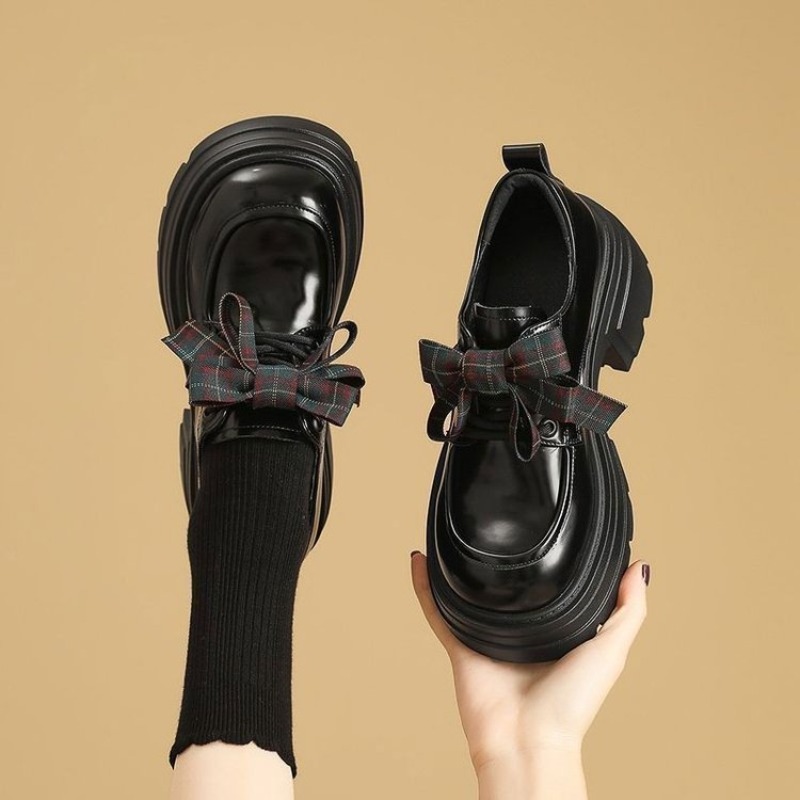 Women Sweet Plaid Bow Platform - đánh giá và giá Oxford Lace Up Women