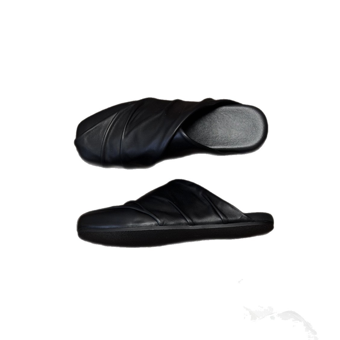 Black Vintage Leather Shoes Si - đánh giá và giá Mule Slip On