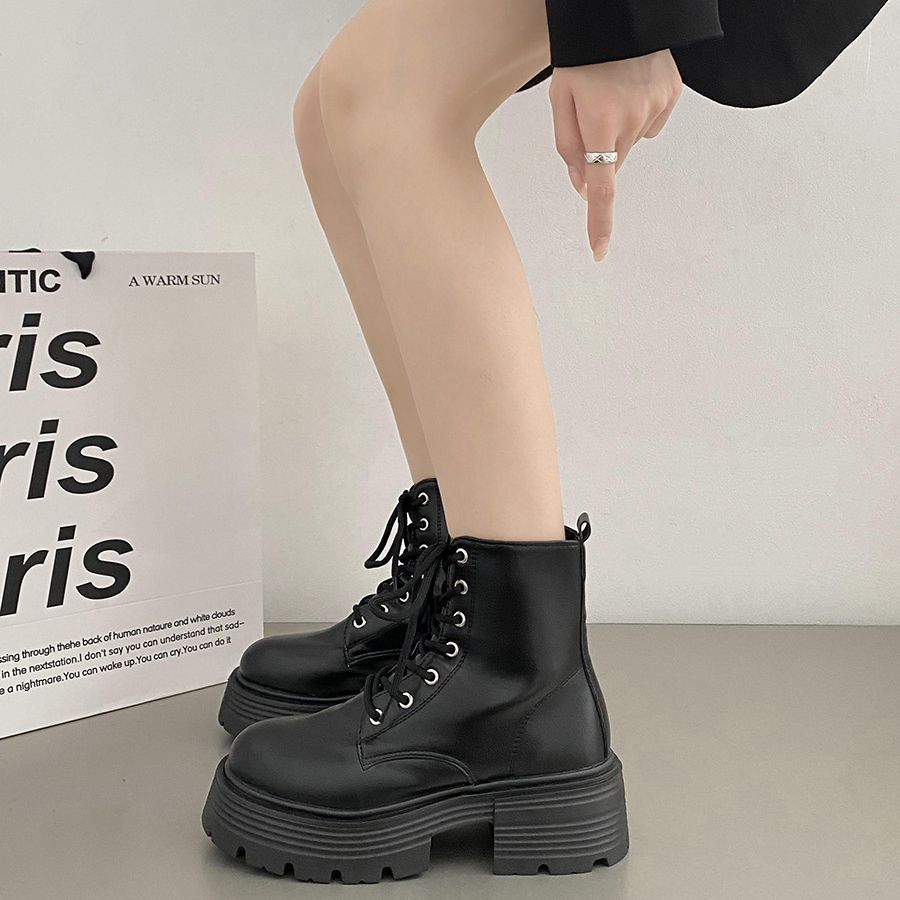 British style white thick sole - đánh giá và giá Sock Boot Women