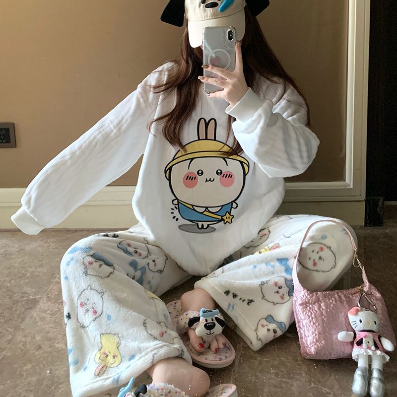 Cartoon Usagi Fleece Pajama Se - đánh giá và giá Women Shoes Xxl