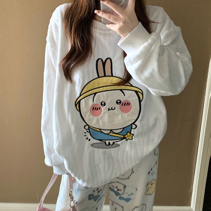 Cartoon Usagi Fleece Pajama Se - đánh giá và giá Women Shoes Xxl