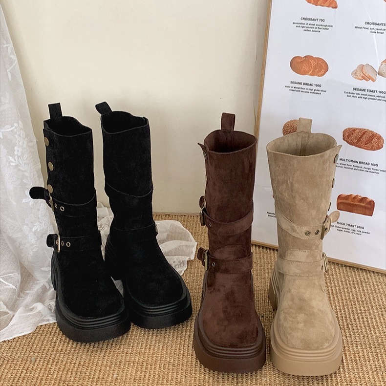 Retro British style thick sole - đánh giá và giá Sock Boot Women