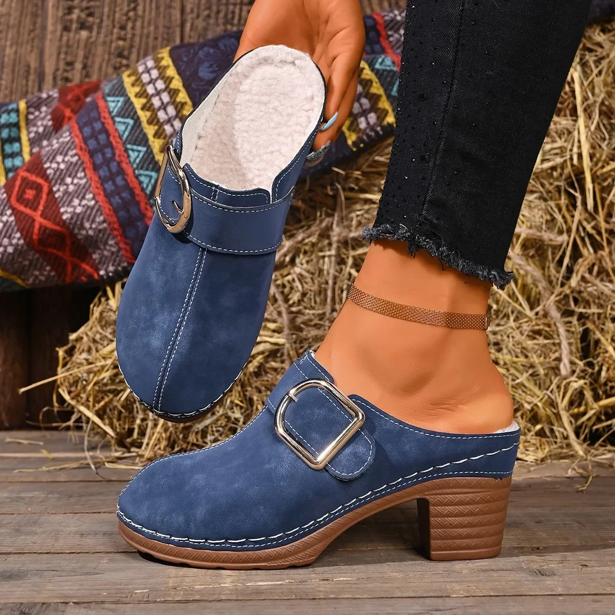 Women Mules Slippers Chunky He - đánh giá và giá Women'S Shoes Clogs