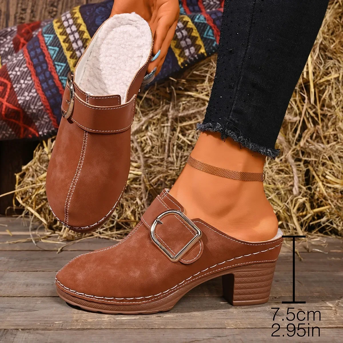 Women Mules Slippers Chunky He - đánh giá và giá Women'S Shoes Clogs