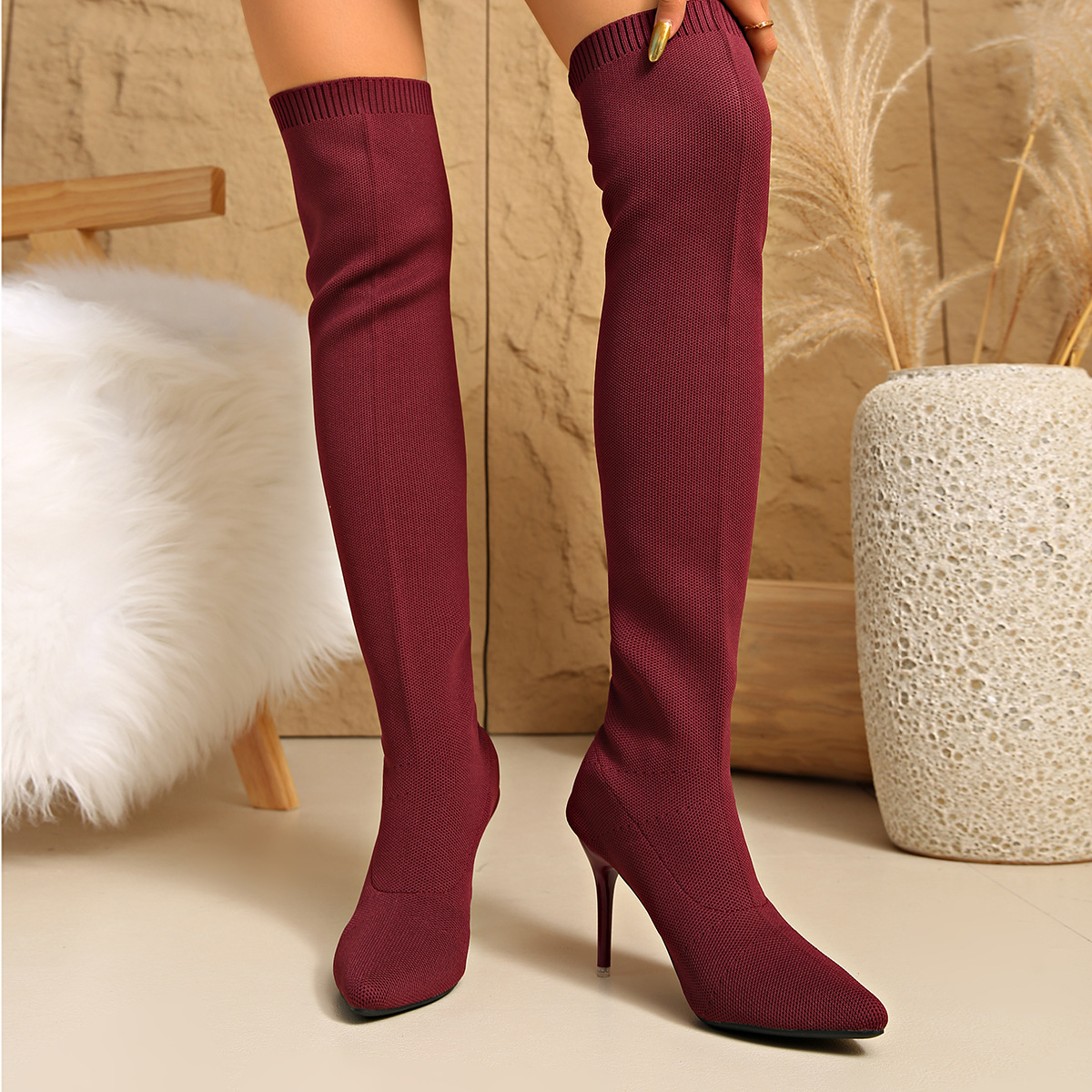 Over-the-knee Sock Boots Women - đánh giá và giá Sock Boot Women