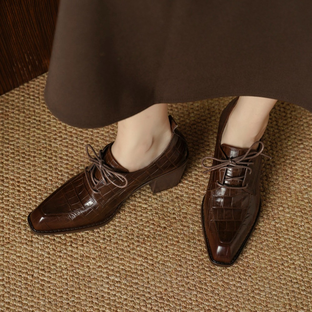 Women's Shoes Real Leather 202 - đánh giá và giá Oxford Lace Up Women